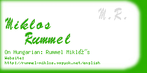 miklos rummel business card